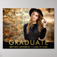 Modern Stylish Graduate Photo Gold
