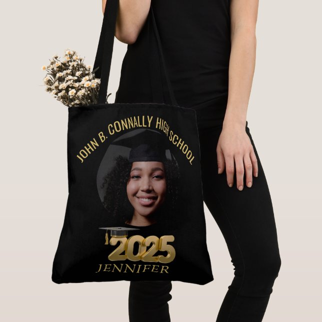 Modern Stylish Graduate Photo Graduation Party  Tote Bag (Close Up)