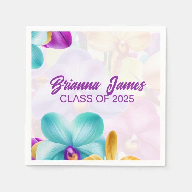 Modern Stylish Graduation Paper Napkin (Front)