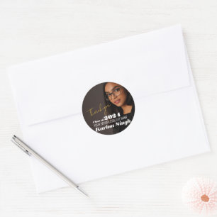Modern Stylish Graduation party message Classic Round Sticker