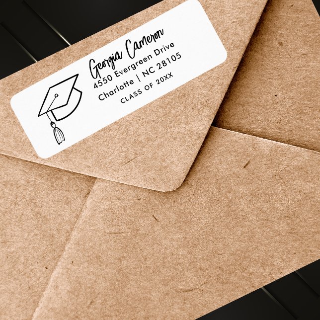 Modern Stylish Graduation Return Address Label (Creator Uploaded)