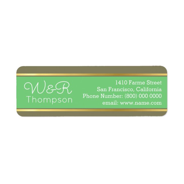 modern & stylish, green & monogrammed (Front)