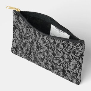 Modern  Stylish Grey & Black Classic   Accessory Pouch