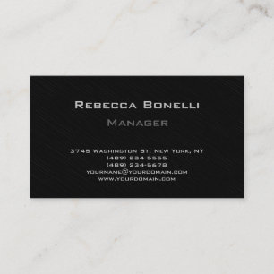 Modern Stylish Grey Black Manager Business Card
