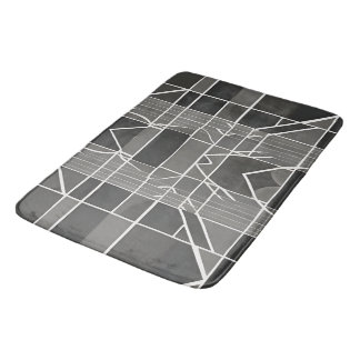 Modern Stylish Grey Geometric Pattern  Bath Mat
