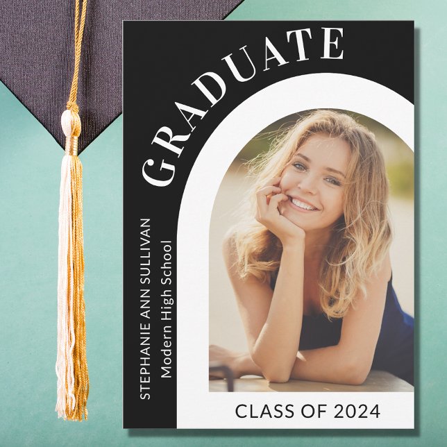 Modern Stylish High School Graduation Photo Announcement (Creator Uploaded)