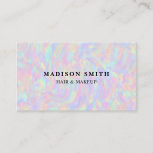 Modern Stylish Holographic Beautician Makeup Business Card