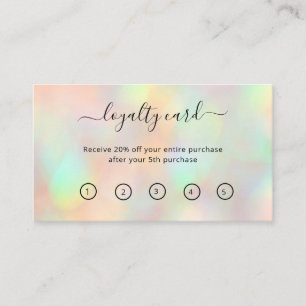 Modern Stylish Holographic Beauty Salon Loyalty Card