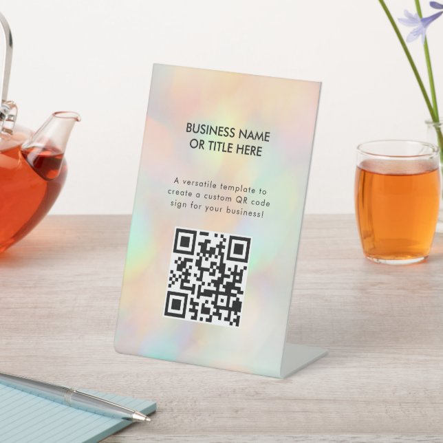 Modern Stylish Holographic Beauty Salon Pedestal Sign (In SItu)