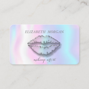 Modern Stylish,Holographic,Makeup Artist,Lips Business Card