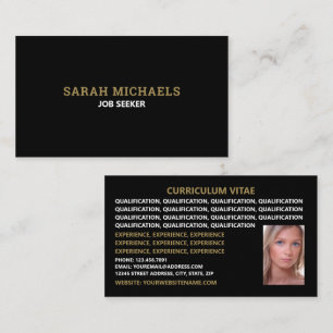 Modern & Stylish Job Seekers Curriculum Vitae Business Card