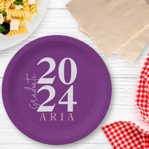 Modern Stylish Lavender Purple Graduation Party Paper Plate