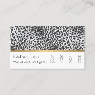 Modern Stylish Leopard Background Fashionista Business Card