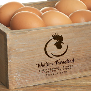 Modern & Stylish Logo Business Family Chicken Farm Rubber Stamp