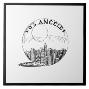 Modern Stylish Los Angeles Sity Black White Tile