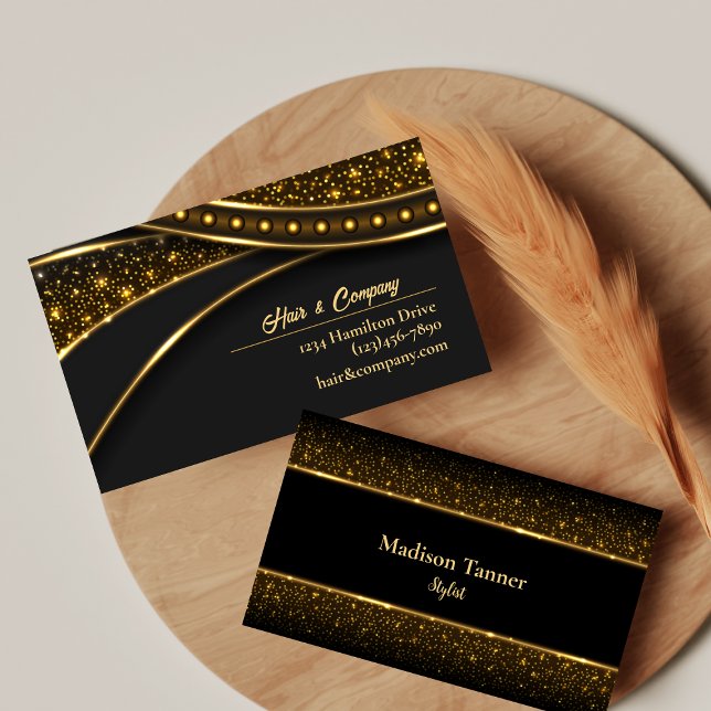 Modern Stylish Luxury Black Gold Business Card (Creator Uploaded)