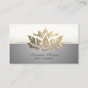 Modern Stylish Luxury Professional Glitter Lotus Business Card