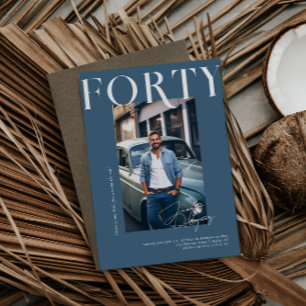 Modern Stylish Magazine   40th Birthday Photo Invitation