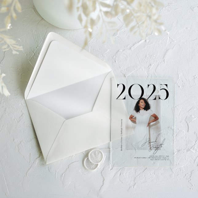 Modern Stylish Magazine | Graduation Photo Party Acrylic Invitations (Creator Uploaded)