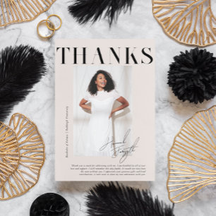 Modern Stylish Magazine   Graduation Photo  Thank You Card