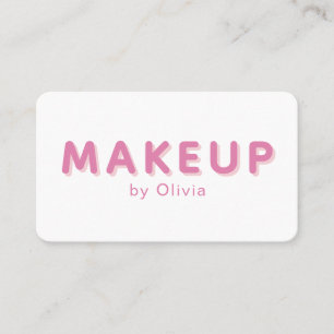 Modern Stylish Makeup Artist Business Card l Pink