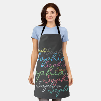 Modern Stylish Maximalist Custom Name Typography Apron