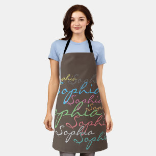 Modern Stylish Maximalist Custom Name Typography Apron