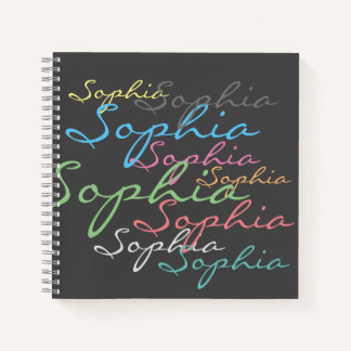 Modern Stylish Maximalist Custom Name Typography Notebook