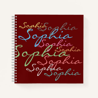 Modern Stylish Maximalist Custom Name Typography Notebook