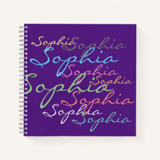 Modern Stylish Maximalist Custom Name Typography Notebook