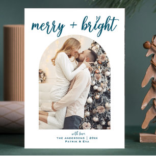  Modern Stylish Minimal Christmas arch Photo Holiday Card