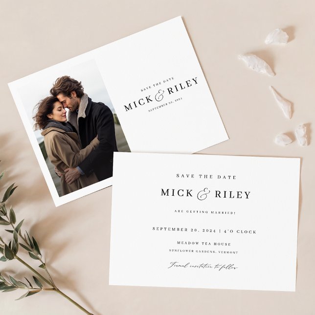 Modern Stylish Minimal Photo Wedding Save The Date Invitation (Creator Uploaded)
