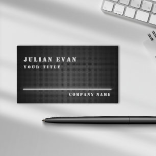 Modern Stylish Minimalist Black Metal Business Card