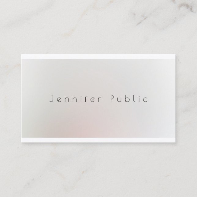 Modern Stylish Minimalist Design Clean Plain Luxe Business Card (Front)