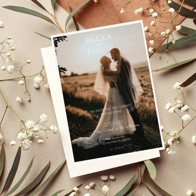 Modern Stylish Minimalist Photo Wedding Invitation (2)