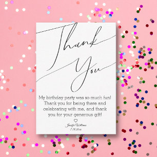 modern stylish minimalist  thank you sweet 16   card