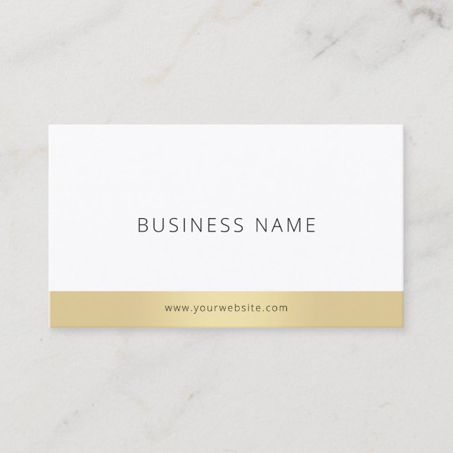 Modern Stylish Minimalistic Elegant Gold Template Business Card (Front)