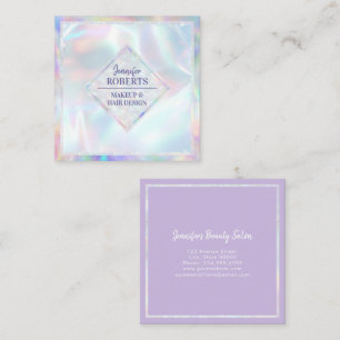 Modern Stylish Modern Holographic Pastel Square Business Card