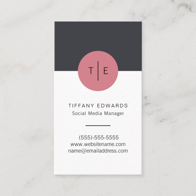 Modern Stylish Monogram Business Card No.2 (Front)