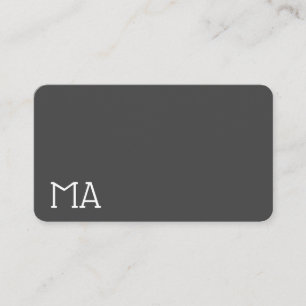 Modern Stylish Monogram / Grey Business Card