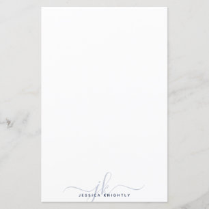 Modern Stylish Monogram Initials Navy Blue Minimal