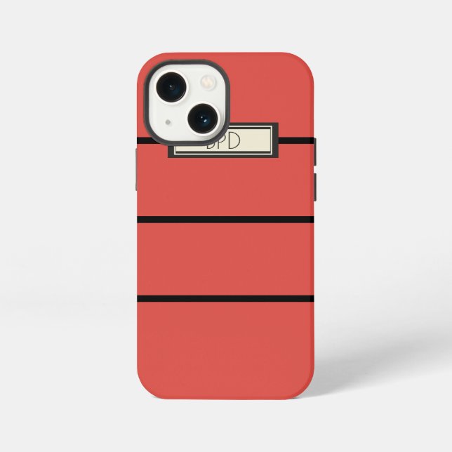 Modern Stylish Monogram Monogrammed Cool Red Cute iPhone Case (Back)