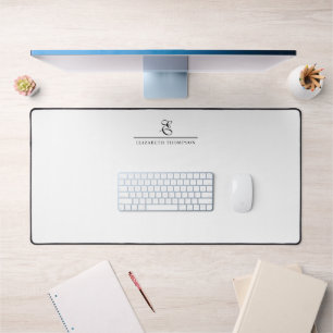 Modern Stylish Monogram Name Desk Mat