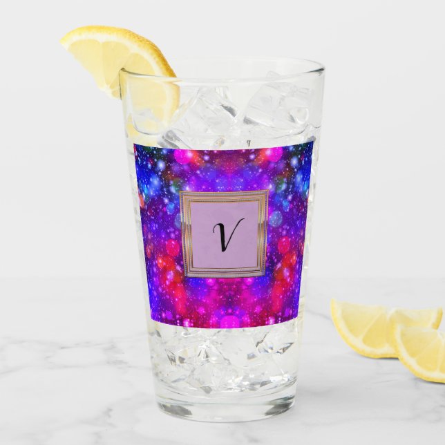 Modern Stylish Monogram Patterns Winter Party Glass (Front Ice)