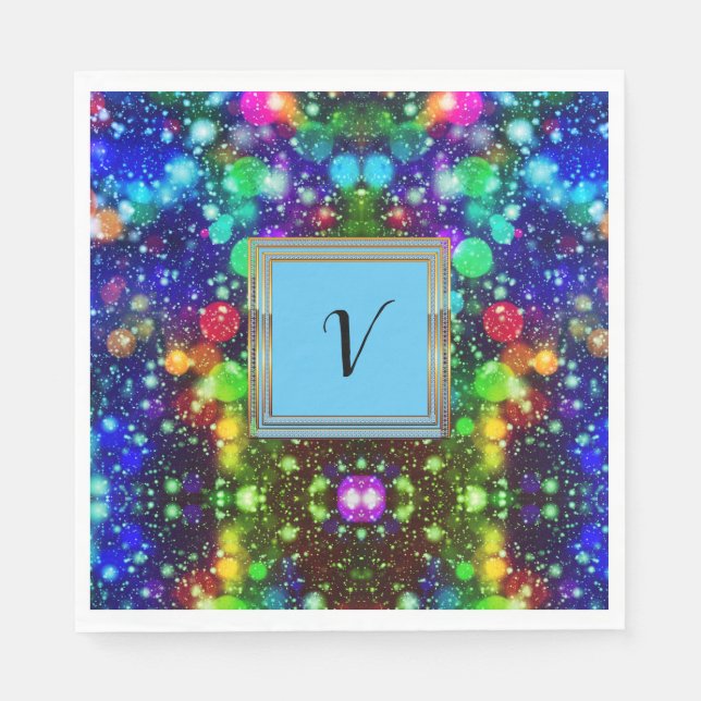 Modern Stylish Monogram Patterns Winter Party Napkin (Front)