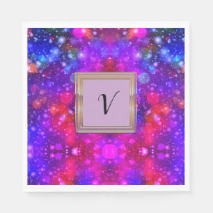 Modern Stylish Monogram Patterns Winter Party Napkin