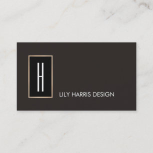 Modern Stylish Monogram, Professional Black Business Card