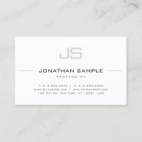 Modern Stylish Monogram Professional Sleek Plain