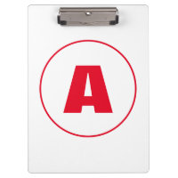 Modern Stylish Monogram Red Initial Letter White