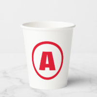 Modern Stylish Monogram Red Initial Letter White